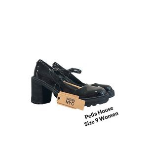 Madden NYC Women’s Platform Lug Heel Mary Janes Black Size 9 Comfort Foam Buckle
